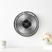 Schwarz-Silber-Kreis Große Wanduhr (Zuhause)