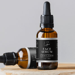 Schwarz-Silber-Logo-Chic 1 OZ Dropper-Flaschenetik Adressaufkleber