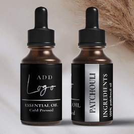 Schwarz-Silber-Logo Kosmetische Essenzielle Ölflas