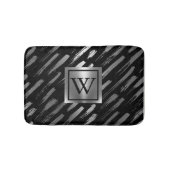 Schwarz-Silber-Metallic-Abstrakt Badematte (Vorderseite)