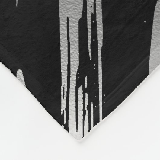 Schwarz-Silber-Metallic-Abstrakt Fleecedecke (Ecke)