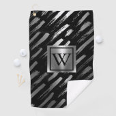 Schwarz-Silber-Metallic-Abstrakt Golfhandtuch (Insitu)