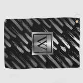 Schwarz-Silber-Metallic-Abstrakt Golfhandtuch (Horizontal)
