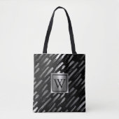 Schwarz-Silber-Metallic-Abstrakt Tasche (Vorderseite)