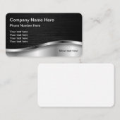 Schwarz-Silber-Metallic-Look Visitenkarte (Vorne/Hinten)