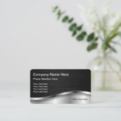 Schwarz-Silber-Metallic-Look Visitenkarte (Stehend Vorderseite)