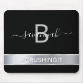 Schwarz-Silber-minimalistisch Mousepad (Vorne)