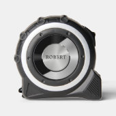 Schwarz & Silber Modernes geometrisches Design Maßband (Vorderseite)