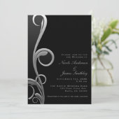 Schwarz & Silber Modernes Glam Elegantes Ambiente Einladung (Stehend Vorderseite)
