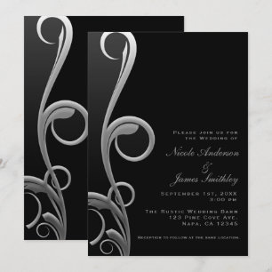 Schwarz & Silber Modernes Glam Elegantes Ambiente Einladung