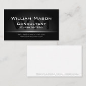 Schwarz-Silber-Monogramm Beruflich - Visitenkarte (Vorne/Hinten)