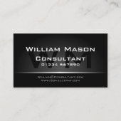 Schwarz-Silber-Monogramm Beruflich - Visitenkarte (Vorderseite)