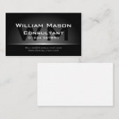 Schwarz-Silber-Monogramm Beruflich - Visitenkarte (Vorne/Hinten)