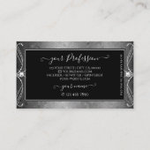 Schwarz-Silber-Mosaik-Verziert-Sparkle-Juwelen Log Visitenkarte (Rückseite)