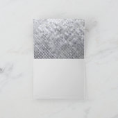 Schwarz-Silber-Mosaikfliesen-Karte für Monogramm Dankeskarte (Innenseite)