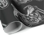 Schwarz-Silber-Motorrad Geschenkpapier (Rolleneckpunkt)