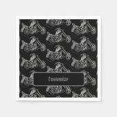 Schwarz-Silber-Motorrad Serviette (Vorderseite)