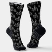 Schwarz-Silber-Motorradmuster Socken (Gewinkelt)