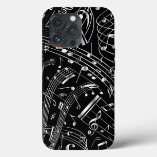 Schwarz-Silber-Musiknoten Case-Mate iPhone Hülle