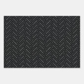 Schwarz-Silber-Muster-Papierblätter Geschenkpapier Set (Vorderseite)