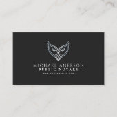 Schwarz-Silber-Owl Minimal Notary Loan Signing Age Visitenkarte (Vorderseite)