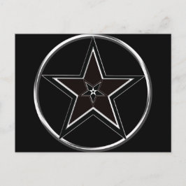 Schwarz-Silber-Pentagramm mit invertiertem Pentagr Postkarte