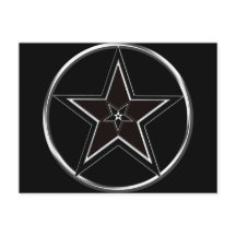 Schwarz-Silber-Pentagramm mit invertiertem Pentagr