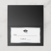 Schwarz | Silber | Platzkarten der weißen Grad-Kap (Außenseite Aufgefaltet)