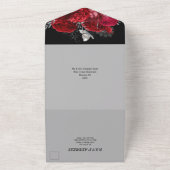 Schwarz-Silber-Rose All In One Einladung (Außenbereich)