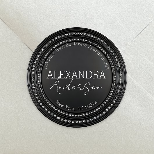 Schwarz-Silber-Rücksendeaufkleber Runder Aufkleber