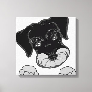 Schwarz-Silber-Schnauzer Leinwanddruck