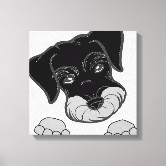 Schwarz-Silber-Schnauzer Leinwanddruck (Vorderseite)