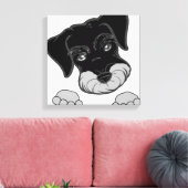 Schwarz-Silber-Schnauzer Leinwanddruck (Insitu (Wohnzimmer))
