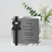 Schwarz-Silber-Schwarz-Krawatte-Party Schwarze Kra Einladung (Stehend Vorderseite)