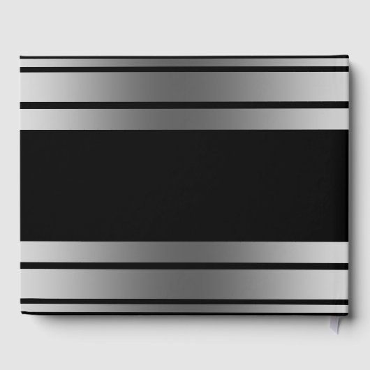 Schwarz-Silber-Streifen Gästebuch (Rückseite)