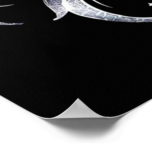 Schwarz-Silber-Tattoo-Engel Poster (Ecke)