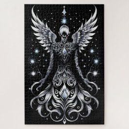 Schwarz-Silber-Tattoo-Engel Puzzle