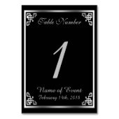 Schwarz-Silber-Tischnummer Tischnummer (Vorderseite)