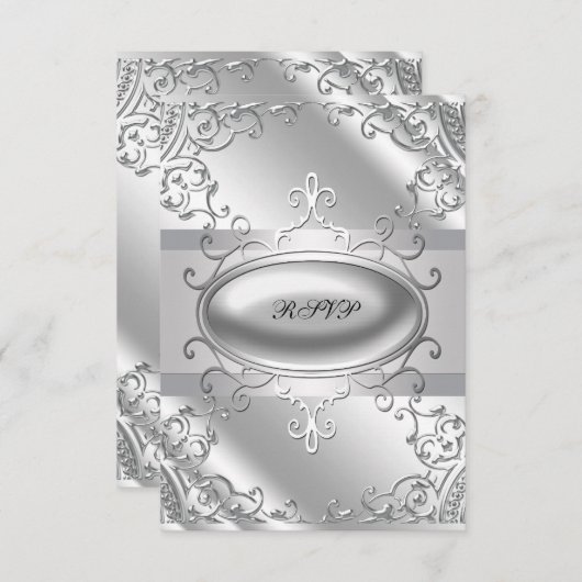 Schwarz-Silber-UAWG RSVP Karte (Vorne/Hinten)