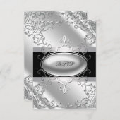 Schwarz-Silber-UAWG RSVP Karte (Vorne/Hinten)