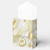 Schwarz-Silber und Gold-Satin, Kupfer/Messing-Text Geschenkschachtel (Geöffnet)