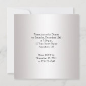 Schwarz-Silber-Urlaubsbaum Einladung (Rückseite)