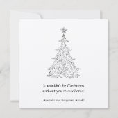 Schwarz-Silber-Urlaubsbaum Einladung (Vorderseite)
