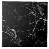 Schwarz-Silber-Venenmarmor Fliese (Vorderseite)