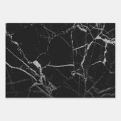 Schwarz-Silber-Venenmarmor Geschenkpapier Set (Vorderseite 3)
