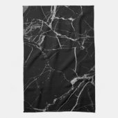 Schwarz-Silber-Venenmarmor Geschirrtuch (Vertikal)