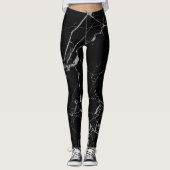 Schwarz-Silber-Venenmarmor Leggings (Vorderseite)