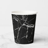 Schwarz-Silber-Venenmarmor Pappbecher (Rückseite)