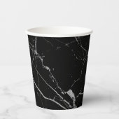 Schwarz-Silber-Venenmarmor Pappbecher (Vorderseite)