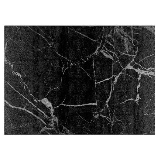 Schwarz-Silber-Venenmarmor Schneidebrett (Vorderseite)